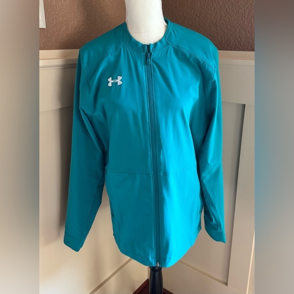 Under Armour Men's Tourquoise Full Zip Storm Coach's Jacket - Jacket..
